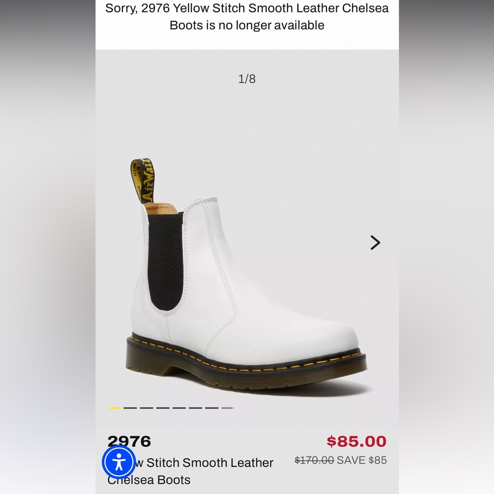 Dr. Martens unisex White Boots with Black Panels